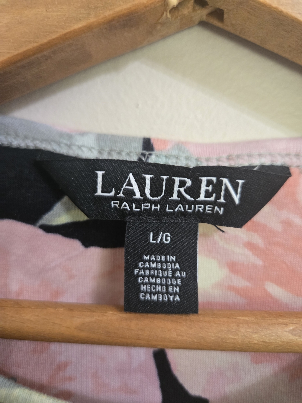 Lauren Ralph Lauren Soft Luxe Fit Floral Tee Womens L Painterly Crewneck Top - Picture 3 of 8